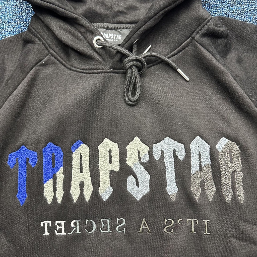Trapstar Bẫy Áo Hoodie Thêu Chữ Màu gradient Phong Cách Mới