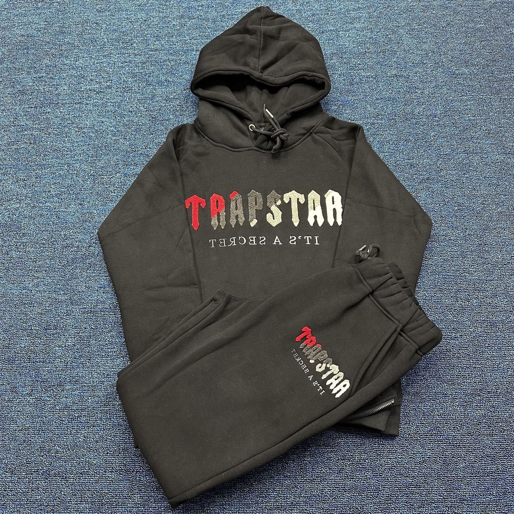 Trapstar Bẫy Áo Hoodie Thêu Chữ Màu gradient Phong Cách Mới