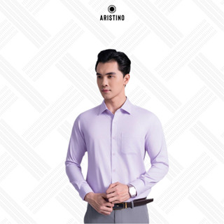  Áo Sơ Mi Nam Aristino màu Tím Kẻ Tăm ALS1690S4 