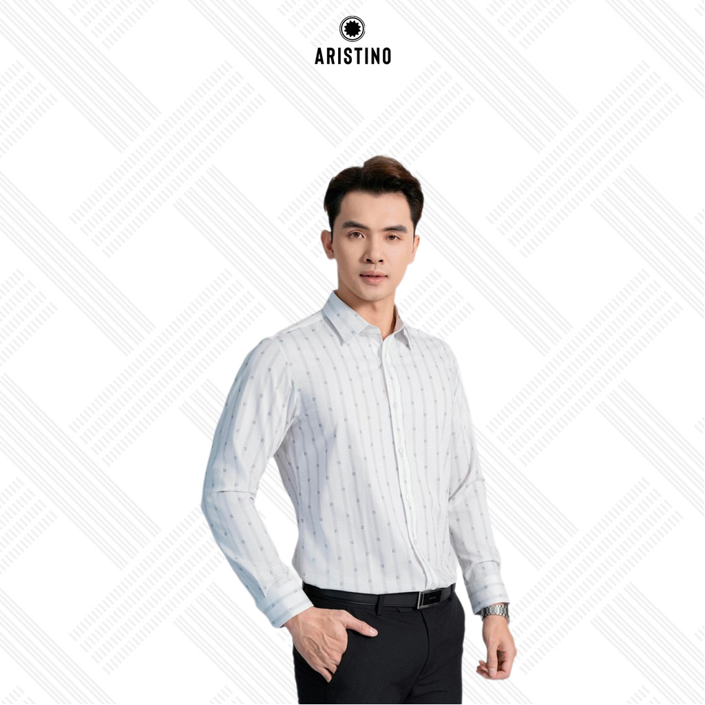 Áo Sơ Mi Dài tay Nam ARISTINO Form Regular Fit Tà Lượn Thiết Kế Họa Tiết Kẻ sang trọng ALS1970Z