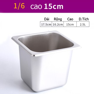 Khay Inox Đựng Topping 1/6