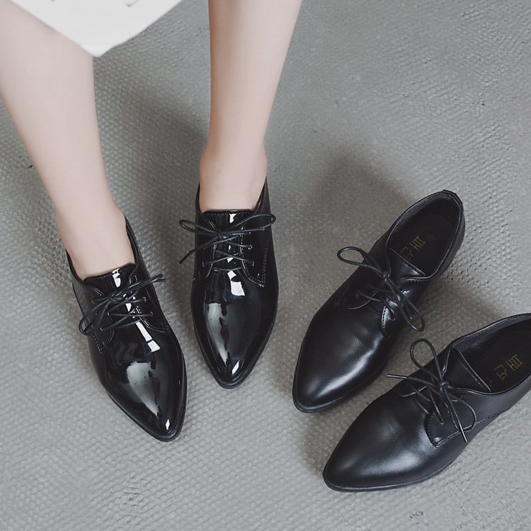Giày đế thấp mũi nhọn phối dây thắt sành điệu cho nữ | BigBuy360 - bigbuy360.vn
