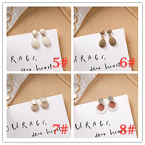 XiaoboACC Khuyên Tai Hàn Quốc Đính Hạt Nhựa Acrylic Màu Nâu Phong Cách Retro Nữ Tính | BigBuy360 - bigbuy360.vn