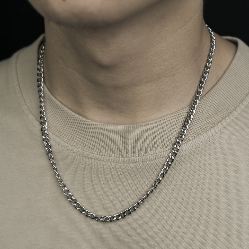 Vòng cổ nam nữ dây chuyền dạng chuỗi trơn thời trang MerinAcessories basic chất liệu titan không gỉ - Vòng Cổ Chuỗi Trơn