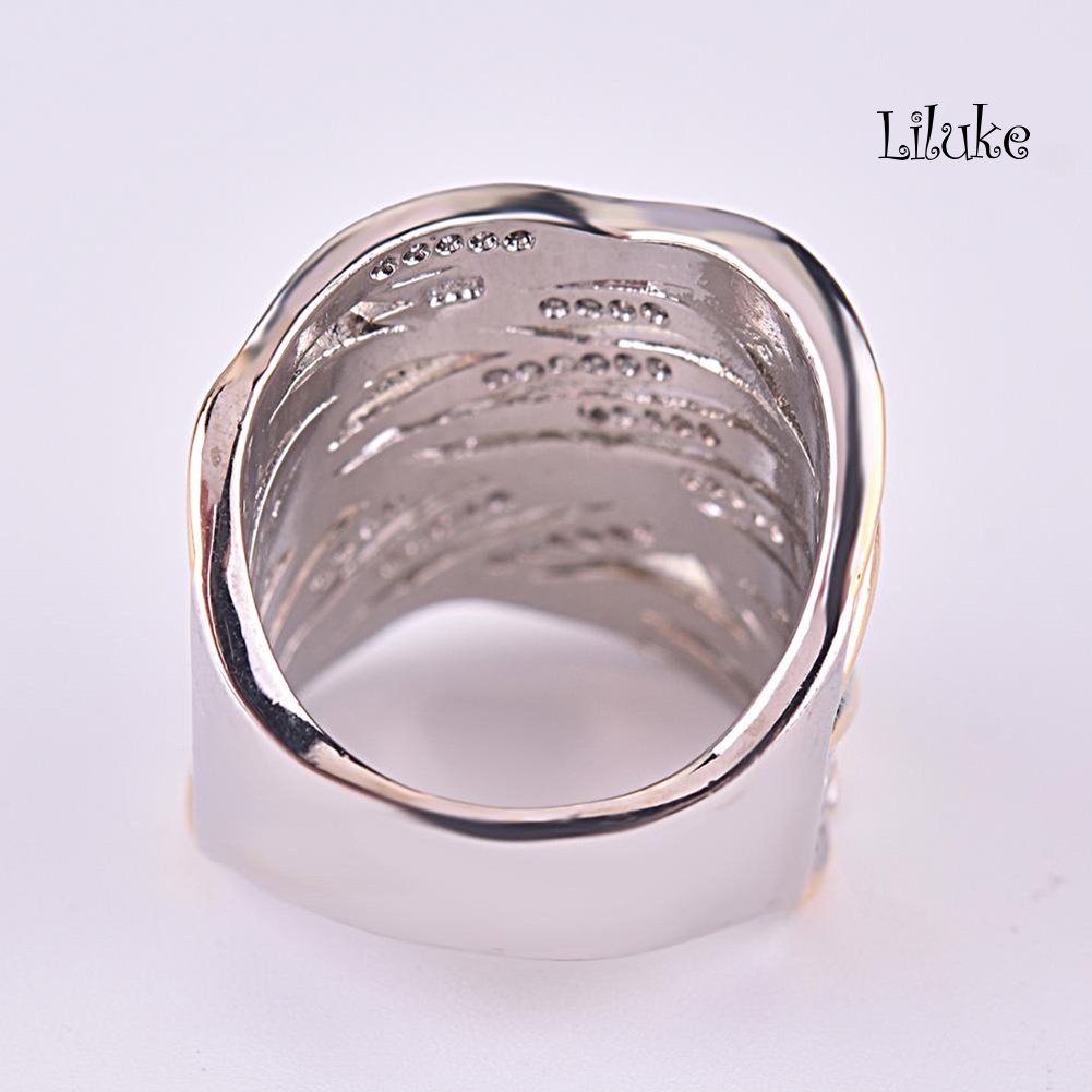 Nhẫn Hợp Kim Đính Đá Nhiều Lớp Xinh Xắn Cho Nữ