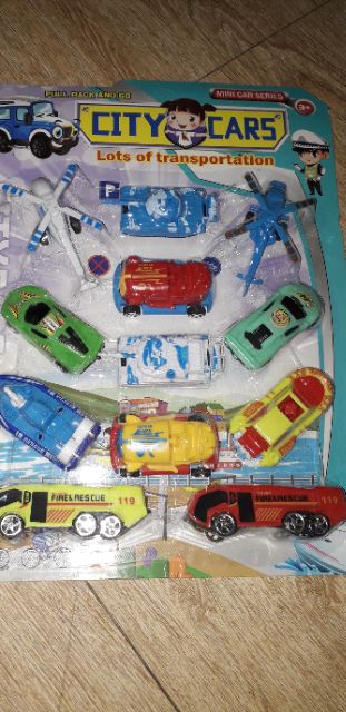 Sét 12 xe tàu máy bay City bằng nhựa chạy bánh đà