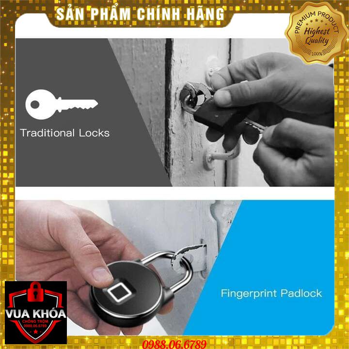 Ổ KHÓA VÂN TAY FINGERPRINTS LOCK P22+⚡FREE SHIP⚡MỞ BẰNG VÂN TAY-KẾT NỐI BLUETOOTH ĐIỆN THOẠI-CẢM ỨNG NHẠY-LƯU ĐƯỢC 10VT