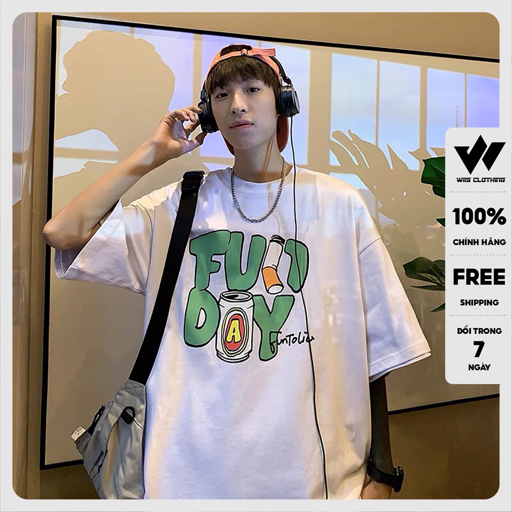 Áo thun tay lỡ unisex form rộng WIIS FunDay phông rộng nam nữ phong cách oversize ulzzang
