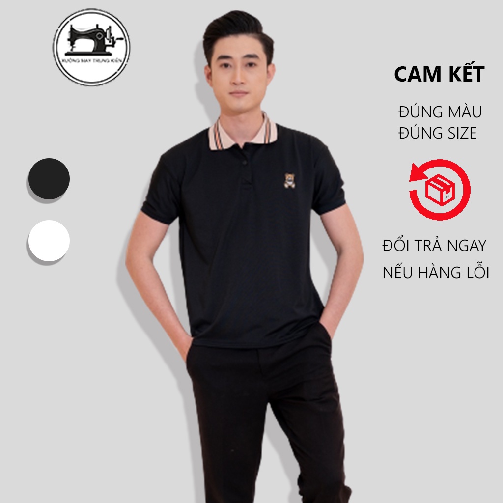 Áo Thun Cổ Bẻ, Áo Phông Polo Gấu Nâu Viền Cổ Chất Liệu Thun Cá Sấu Thấm Hút Mồ Hôi Tốt - MÃ AC93