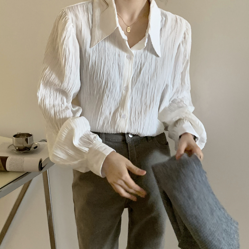 Áo Sơ Mi Nữ Tay Dài Dáng Rộng Kiểu Hàn Quốc Thời Trang Mùa Xuân