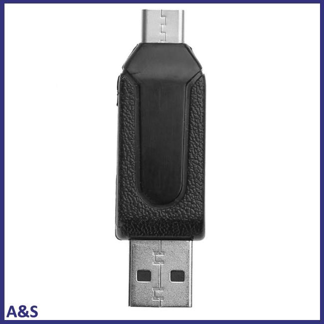 Đầu đọc thẻ nhớ 2 đầu cắm tốc độ cao 480 Mbps OTG USB2.0 loại C USB 3.1 dành cho thẻ nhớ SD TF Micro SD Card