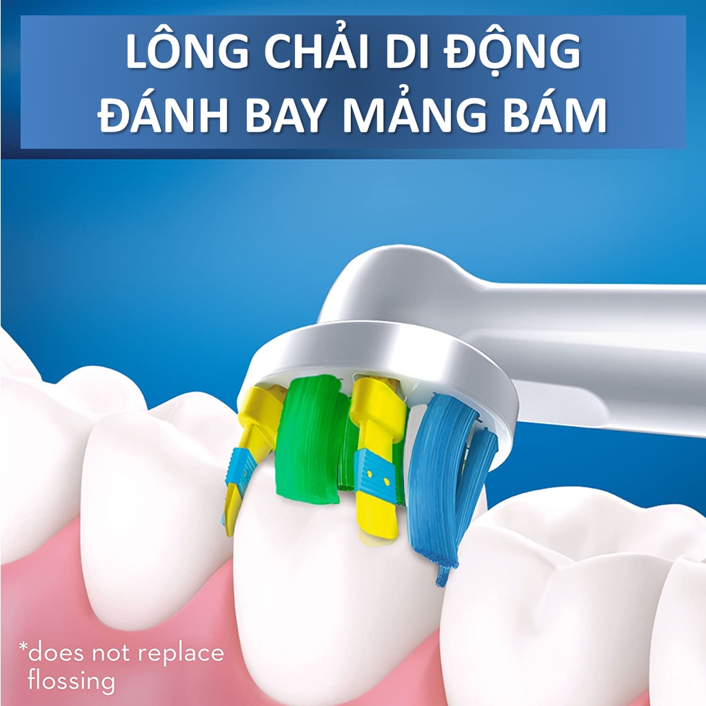 Bàn Chải Tự Động Oral-B FlossAction Clinical - Màu Trắng, Dùng Pin AA, Hẹn Giờ 2-Phút, Bàn Chải Điện Oral B