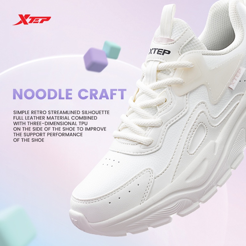 Giày thể thao XTEP phối lưới thoáng khí phong cách retro trẻ trung thời trang dành cho nữ