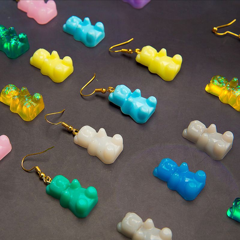 Khuôn silicone làm mặt trang sức trang trí thủ công nghệ thuật DIY resin epoxy tạo hình chú gấu đáng yêu