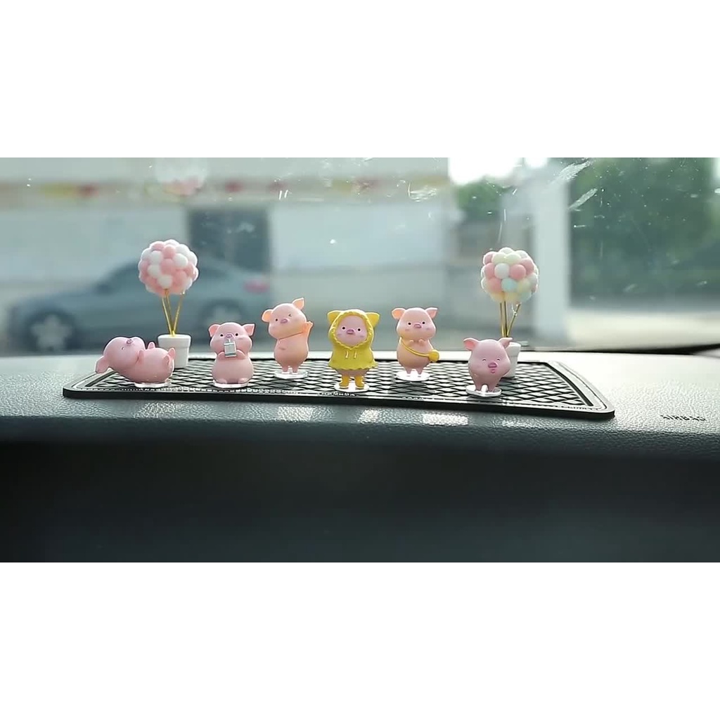 6 chú heo trang trí taplo xe ô tô dễ thương- Phụ kiện trang trí xe hơi cao cấp