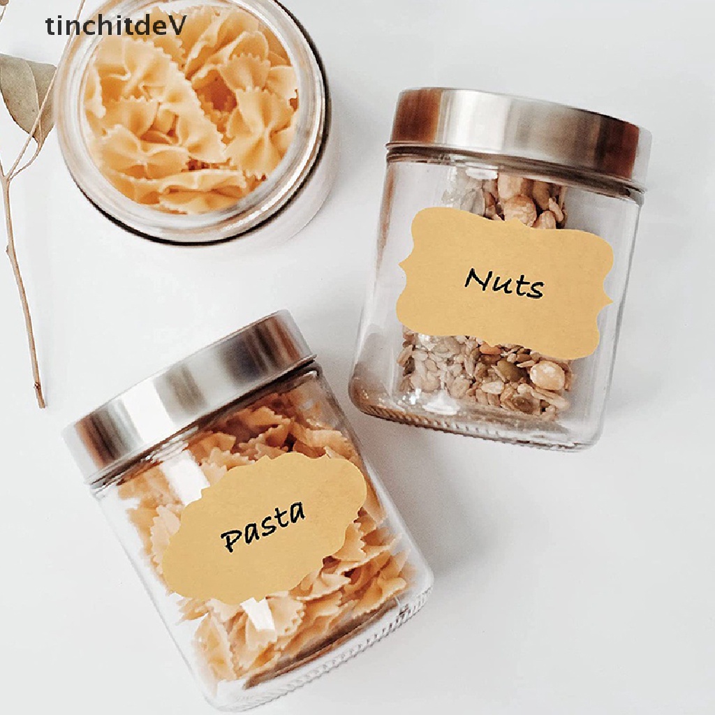 Cuộn 250 Nhãn Dán Trang Trí Lọ Quà Bằng Giấy Kraft Trơn DIY