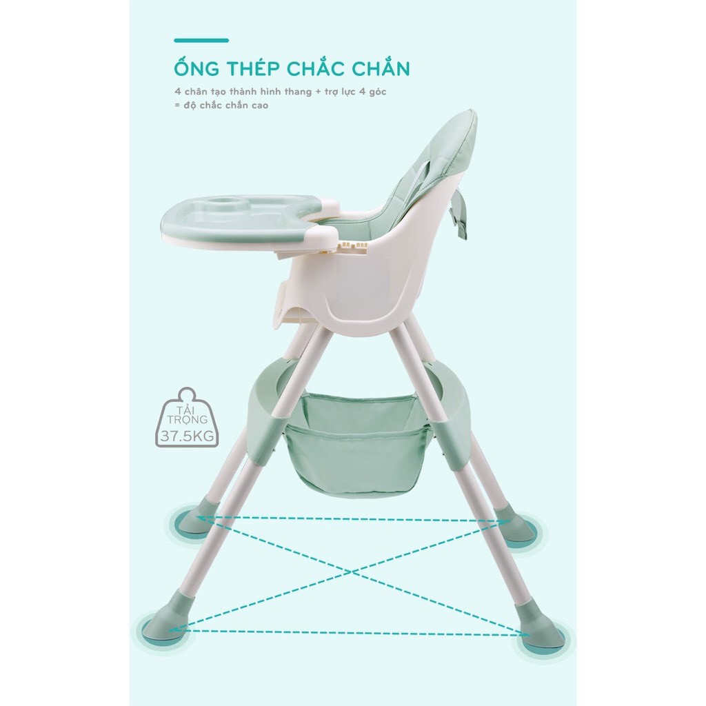 Ghế ăn Dặm Chính Hãng UMoo Đa Chức Năng có đệm cho bé