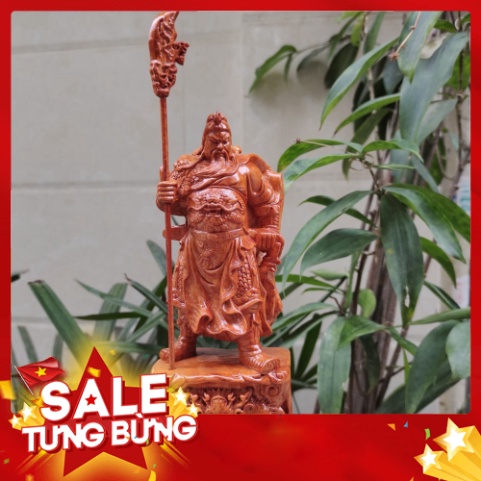 Tượng quan công quan vân trường trấn ải gỗ hương cao 20cm