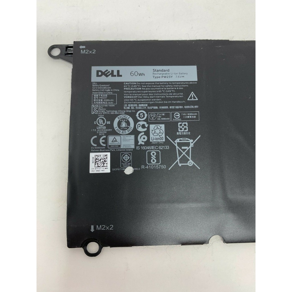 Pin Laptop Dell XPS 13 9360 XPS 2017 Mã Pin PW23Y Loại 56Wh Hàng Zin có Logo