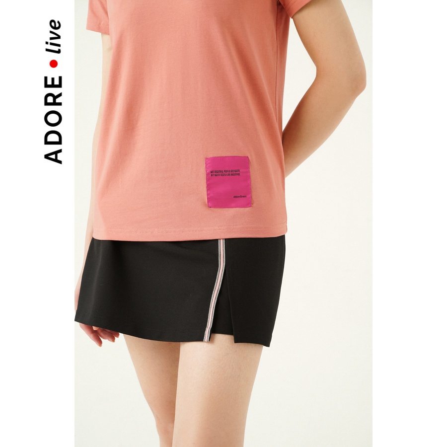 Áo phông t-shirt slim fit basic hồng 2LTS2036 ADORE DRESS