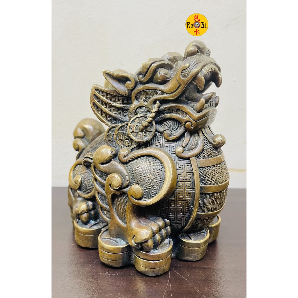 Tỳ Hưu ngồi Vàng 14cm - Tượng Đồng Phong Thủy