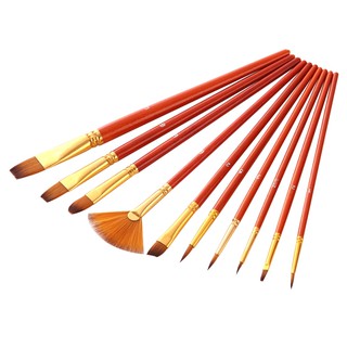 Bộ 10 cọ vẽ tranh nước bằng acrylic sợi nylon E23