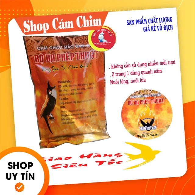 Cám chim chào mào cao cấp Bộ Ba Phép Thuật, không cần nhiều mồi tươi chim căng, bền, lông mượt - Shop Cám Chim