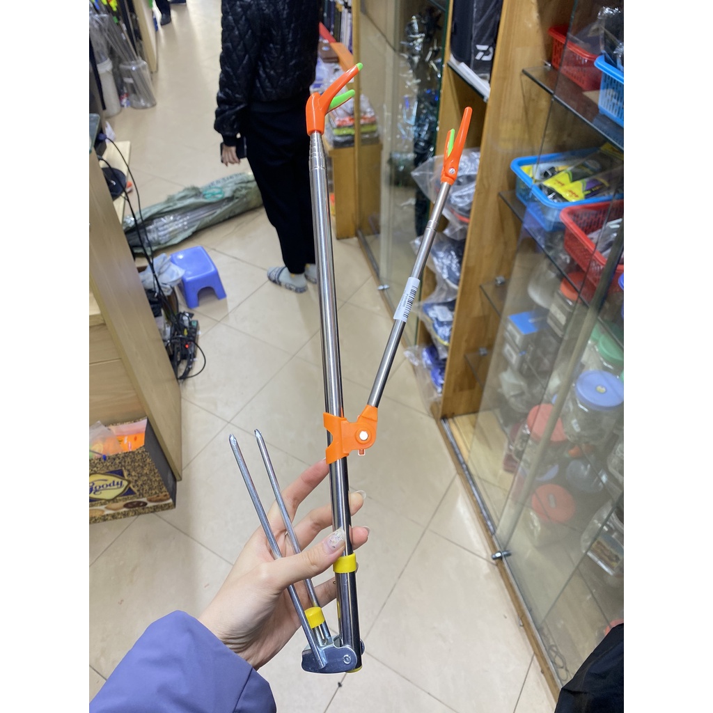 Chống cần tay inox đầu cam xanh, đen xanh