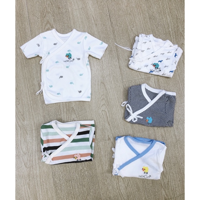 SET 5 ÁO CỘT DÂY HỘT GÀ TAY NGẮN / TAY DÀI CHO BÉ SƠ SINH