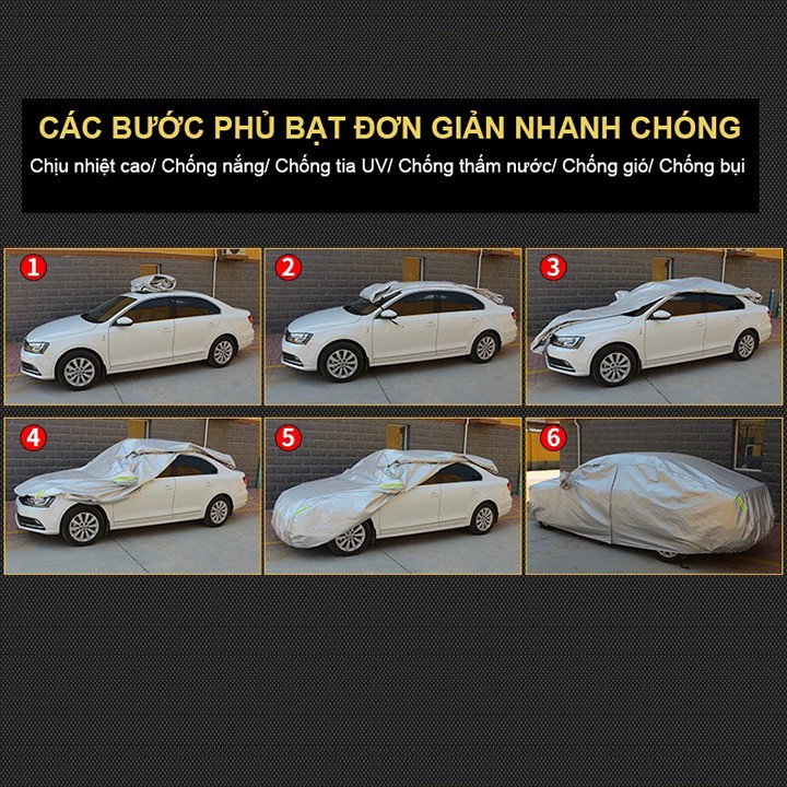 Bạt phủ xe hơi ô tô 3 lớp cao cấp chống nắng mưa bụi bẩn có đủ cho mọi loại xe OXM3 vuivui