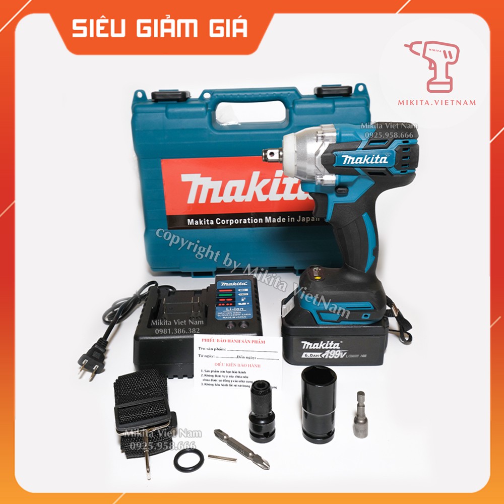 Máy siết bulong MAKITA 199V Không chổi than - Loại 1 - 3 Tốc độ