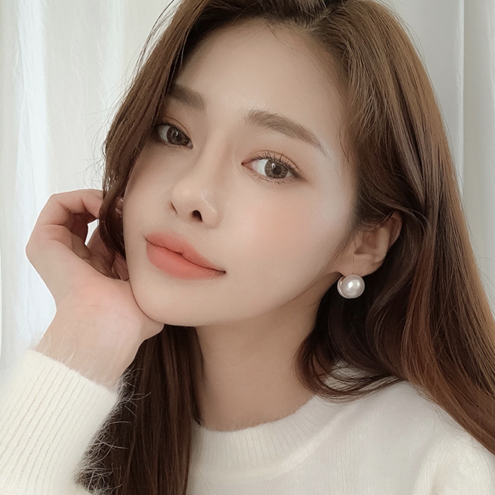 Bông tai hoa tai siêu đẹp nữ ngọc trai nhân tạo sát tai hợp kim titan phong cách cá tính Hàn Quốc Boho Sandy