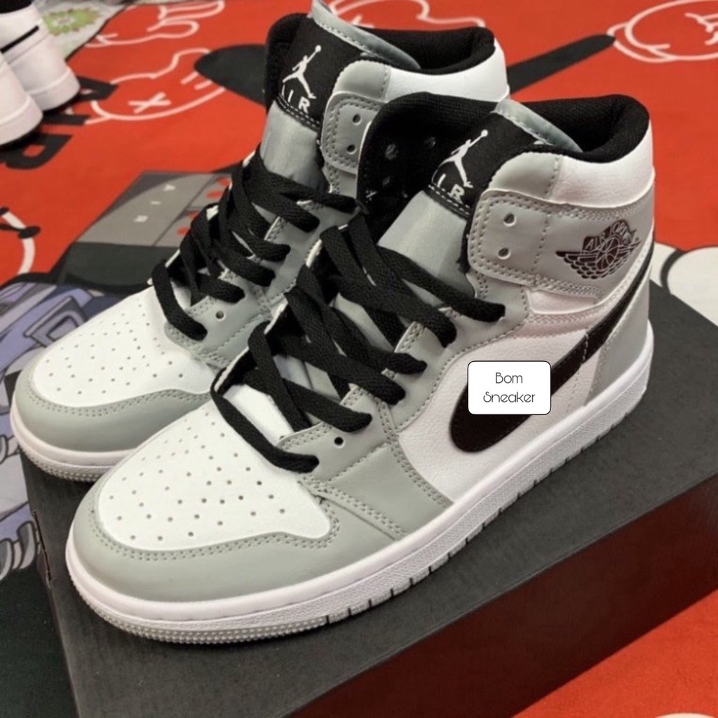 Giày Sneaker Jordan 1 Cổ Cao Ghi Xám, Giày Nam Nữ JD1 Grey Thể Thao Dành Cho Học Sinh Sinh Viên Đi Học Đi Chơi
