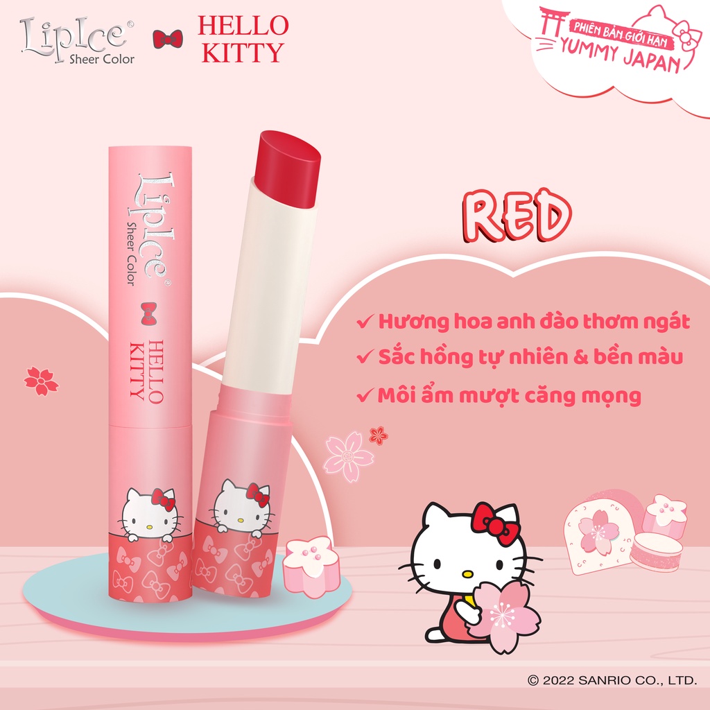 Son dưỡng hiệu chỉnh sắc môi tự nhiên LipIce Sheer Color x Hello Kitty 2.4g (Phiên bản giới hạn) + Tặng kèm móc khóa