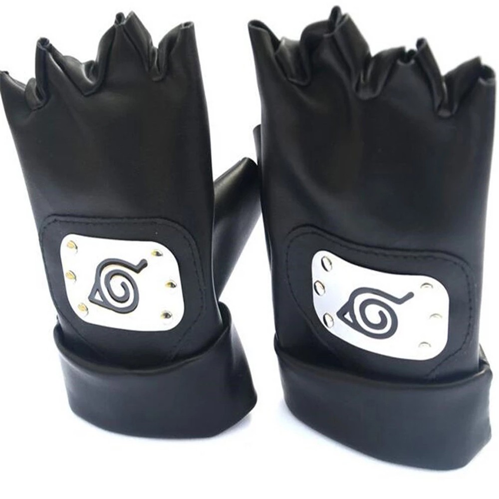 EPOCH Anime apparel Anime Naruto Black Hatake Kakashi Kakashi Gloves PU leather Anime Props Costumes Mittens Fingerless Cosplay Kakashi Cosplay/Multicolor