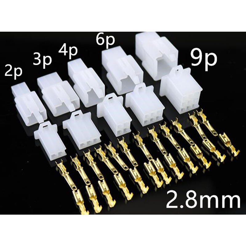 Set 5 Đầu Nối Dây Cáp 2.8mm 2 / 3 / 4 / 6 / 9p Cho Còi Xe Máy
