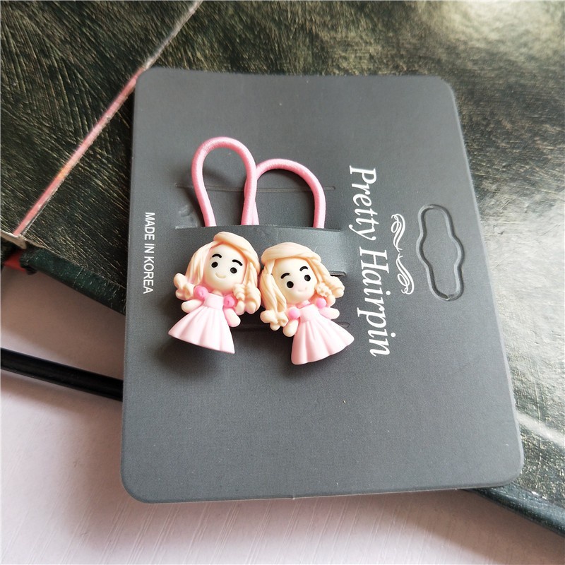 Set 2 dây buộc tóc co giãn dễ thương cho bé gái