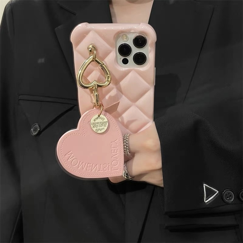 Ốp Điện Thoại tpu Dẻo Vuông In Trái Tim Kèm Dây Đeo Cho iphone 13 12 pro max 14Proax 1 5promax 11 pro max xs max xr x 7plus