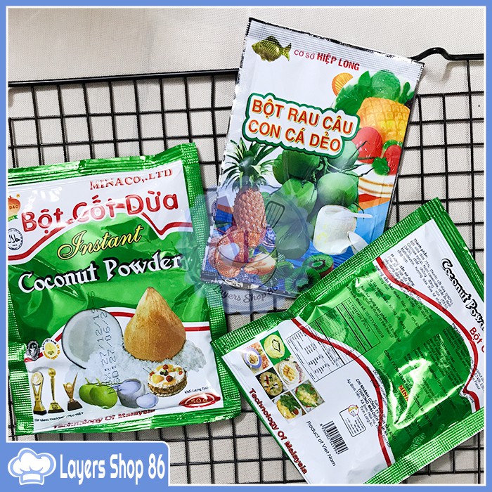 Combo 2 gói bột cốt dừa và bột rau câu con cá dẻo