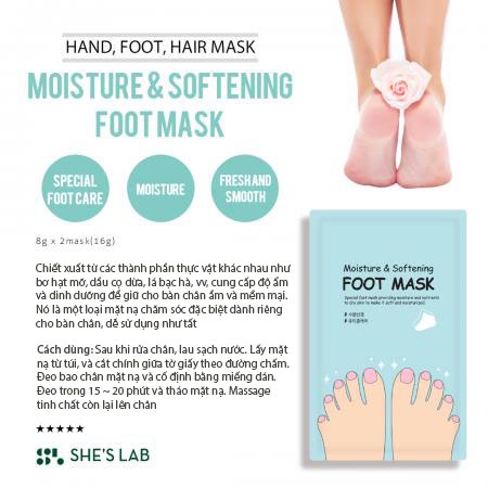 Combo mặt nạ chăm sóc dưỡng ẩm tay & chân She's Lab Moisture & Softening Mask 16g