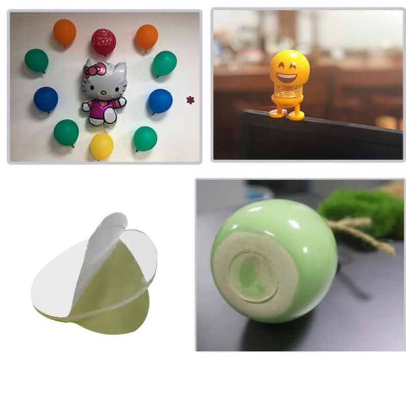 Set 100 miếng dán hai mặt trong suốt hình tròn cho bong bóng