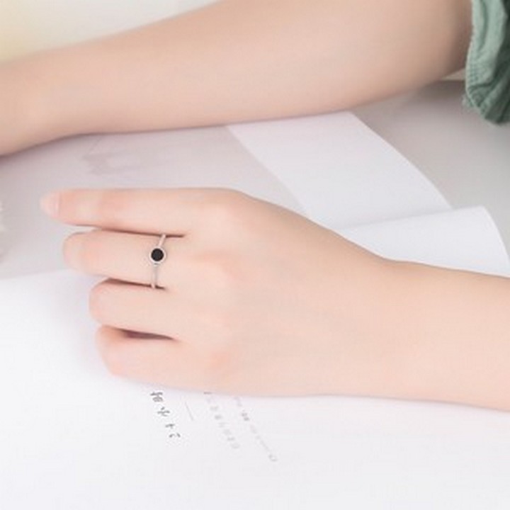 Nhẫn bạc hình học nhẫn nam nữ phong cách Hàn Quốc thiết kế sáng tạo đẹp thời trang quà tặng thời trang