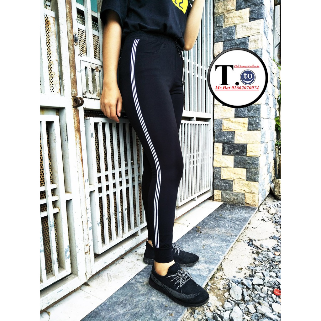 Quần thun jogger nữ - nam  - legging dây sọc sắc màu ( 3 Loại - bo chân - ảnh + video thật) | BigBuy360 - bigbuy360.vn