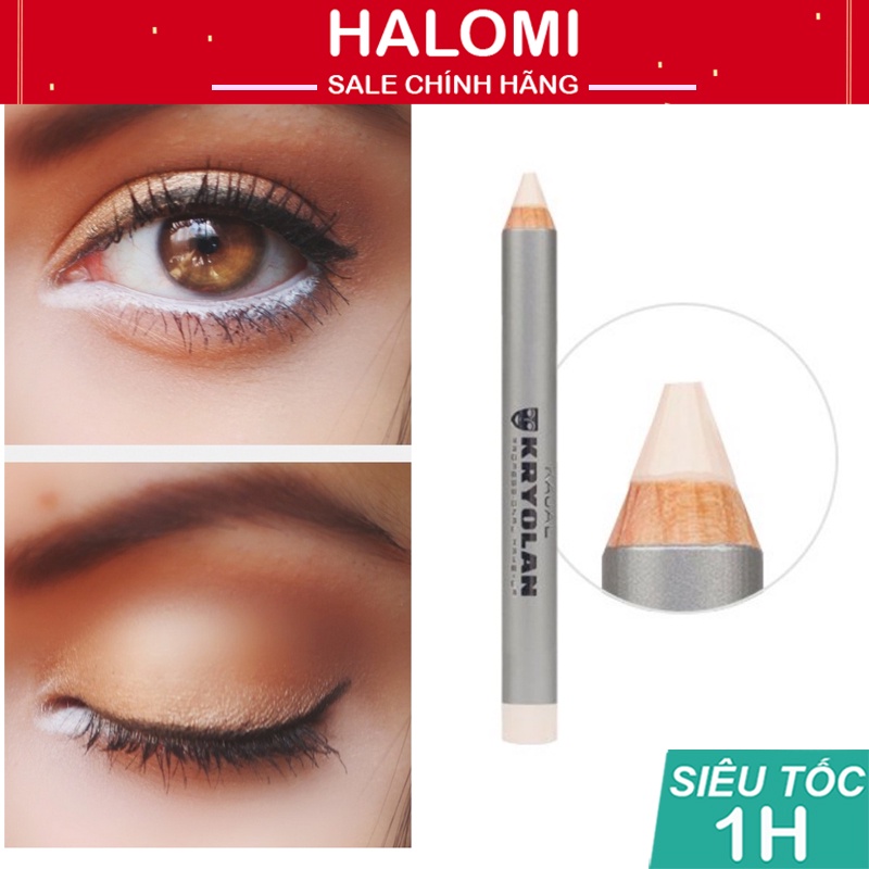 Chì trắng Kryolan chì kẻ viền mí viền mắt màu trắng giúp mắt to hơn