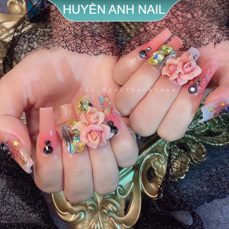 Hoa hồng kép(hoa hồng gắn móng nail) SHOP NAIL HUYỀN ANH