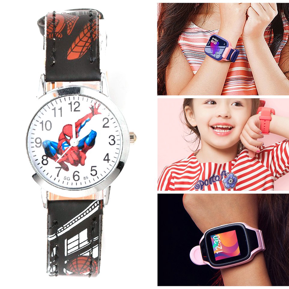 Đồng hồ đeo tay mặt tròn dễ thương cho bé trai