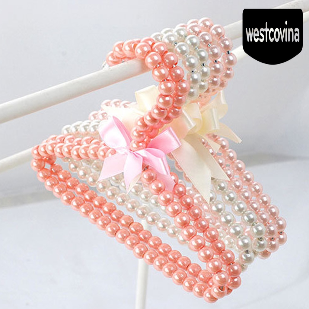 [Hot]☀ Móc Treo Quần Áo Đính Nơ Ngọc Trai Bằng ABS Chống Trượt Tiện Dụng Cho Gia Đình