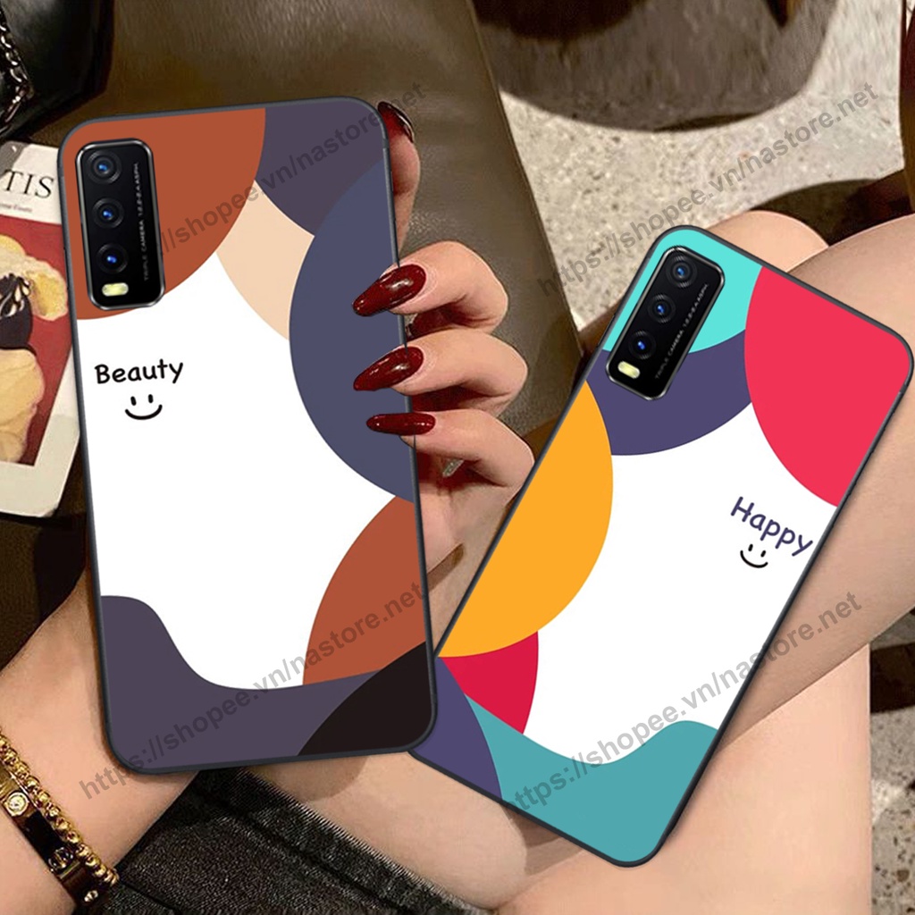 Ốp lưng Vivo Y12S / Y20 / Y20S / V20 / Y51 2020 mặt cười, họa tiết caro đơn giản đẹp cute