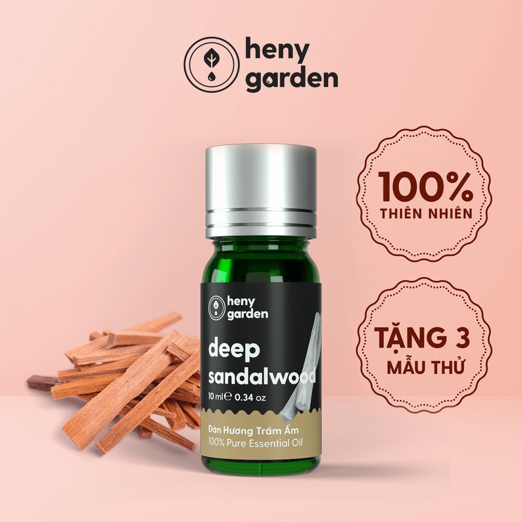 Tinh Dầu Đàn Hương (Gỗ Thơm Mát) Organic Thiên Nhiên Nguyên Chất Đậm Đặc Xông Thơm Phòng, Làm Nến Thơm HENY GARDEN