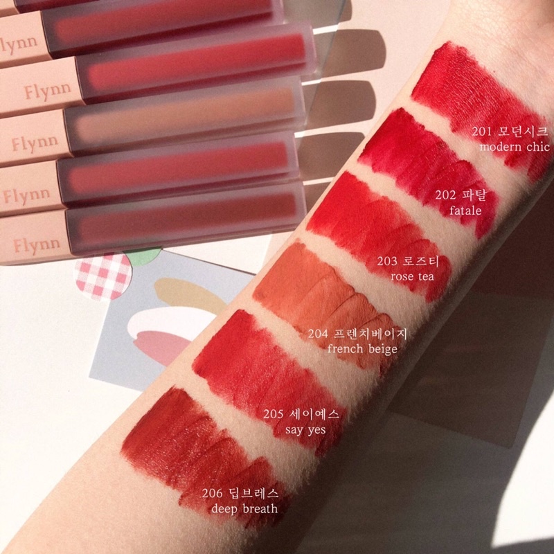 Flynn - Addiction Velvet Tint “205 Say Yes” | son kem lì màu đỏ gạch